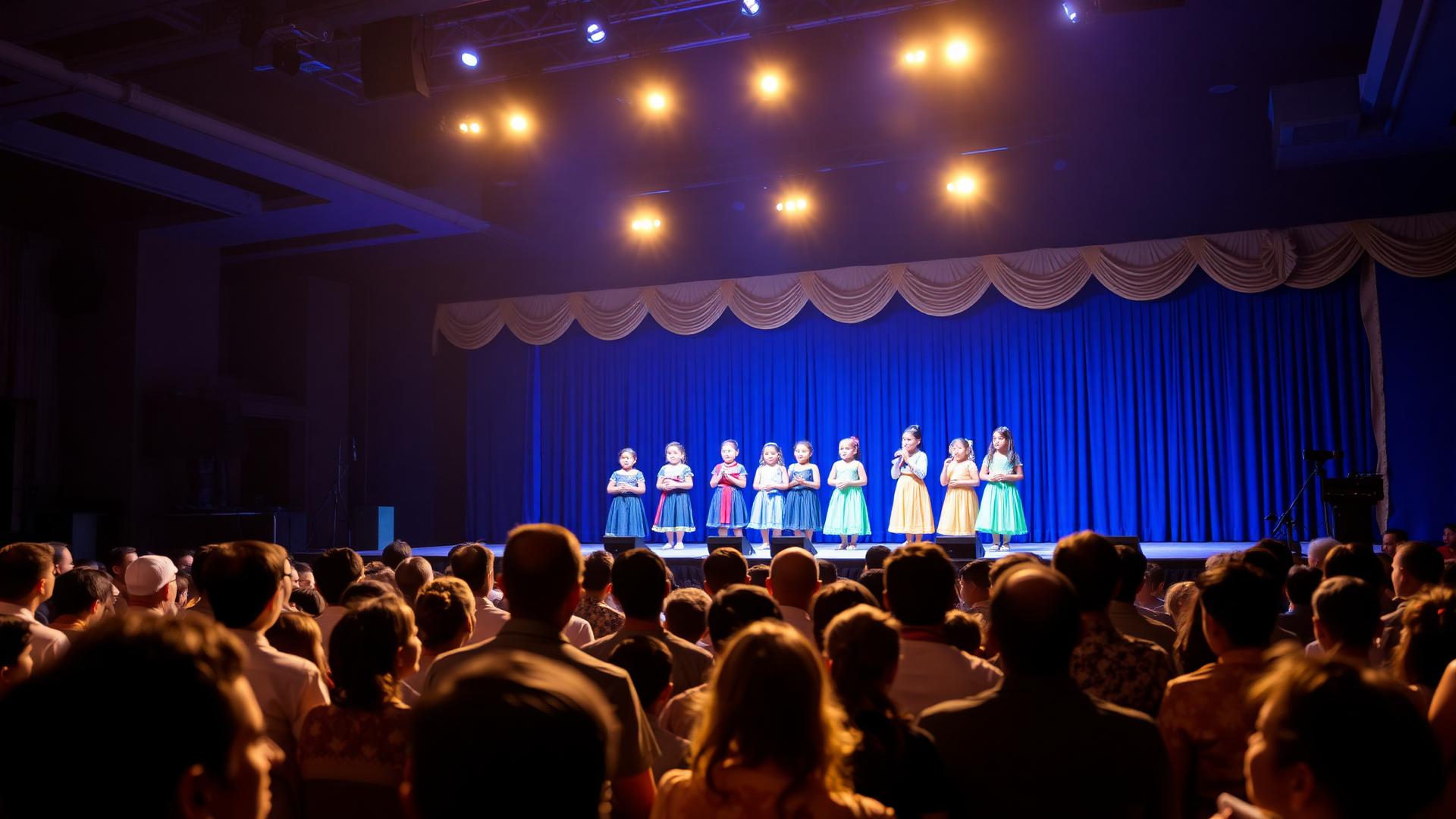 Espetáculo cultural do PSTFA com plateia de famílias